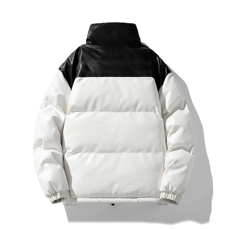 Winter Glossy Jacket Men's Loose and Warm Outdoor Windproof and Waterproof Travel Coat Couple Stand Up Collar Bread Jacket