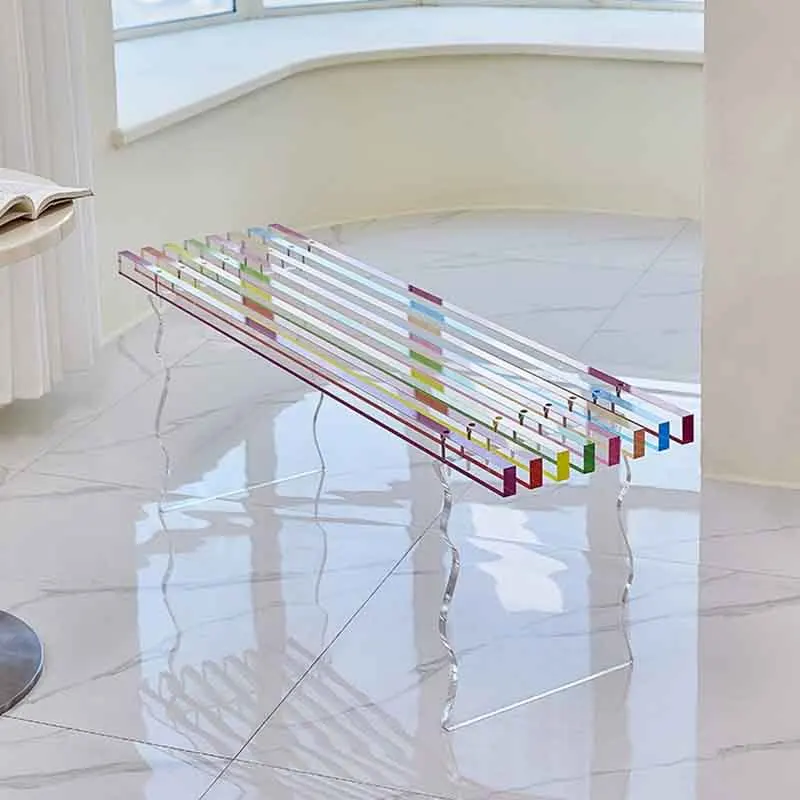 Acrylic Rainbow Stool, Creative Bench, Shoe Changing Stool, Luxury Leisure Seats, Colored Chair, Nordic Furniture, Customized