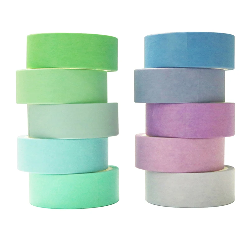 10Rolls Rainbow Washi Tapes Scrapbooking Masking Tape Basic Diary Journal Supplies Decorative Adhesive Tape Stationery Washitape 5