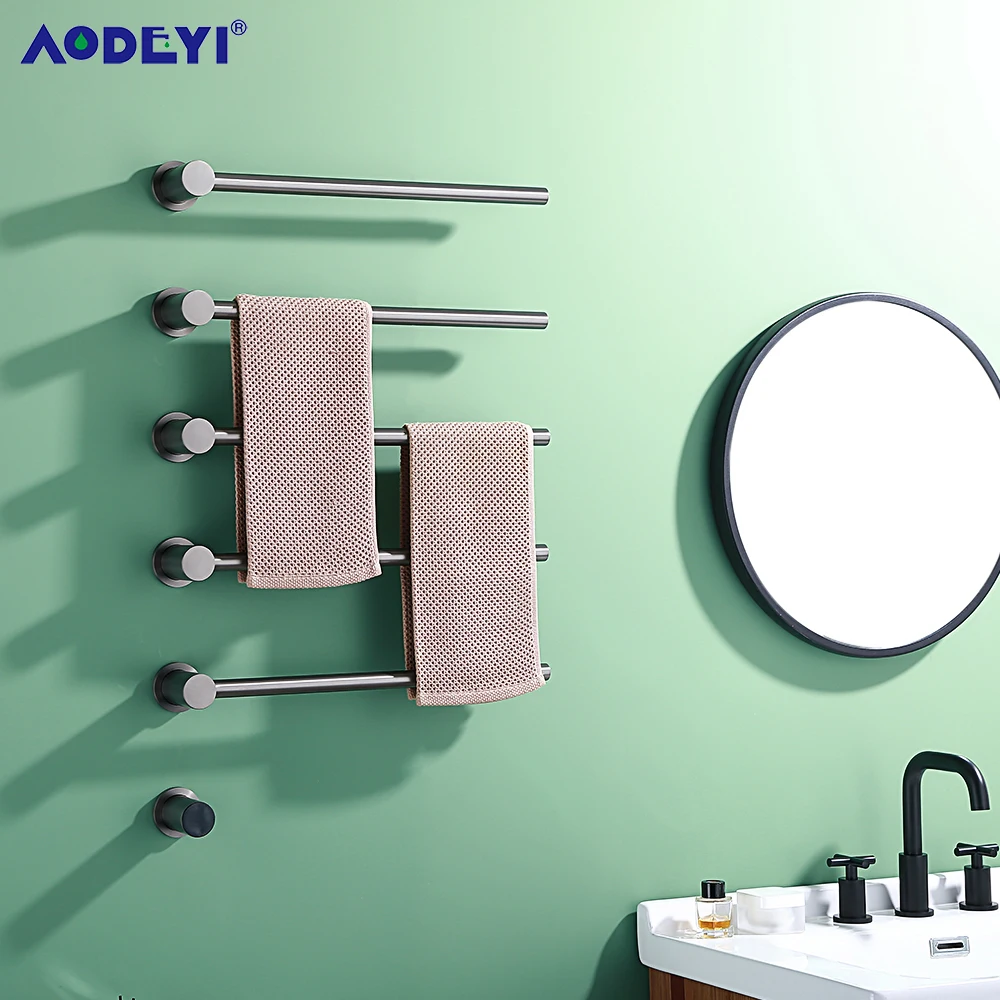 ที่อุ่นราวแขวนผ้าขนหนูในห้องน้ำทำความร้อนไฟฟ้าในห้องน้ำจอแสดงผลดิจิตอลอุณหภูมิการควบคุมเวลาสมาร์ทโฮมแถบปกปิด304สแตนเลส 1