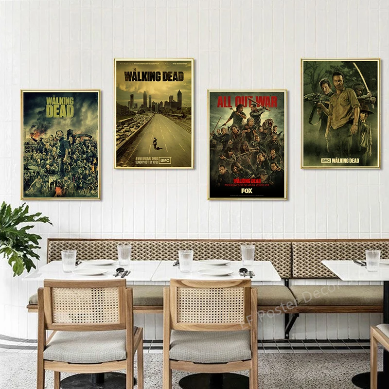 The Walking Dead Poster Rick Grimes/Daryl Dixon Prints Posters Horror TV Show Vintage Home Room Art Wall Decor Retro Painting vintage art poster movie poster wall art print vintage wall art art paper poster