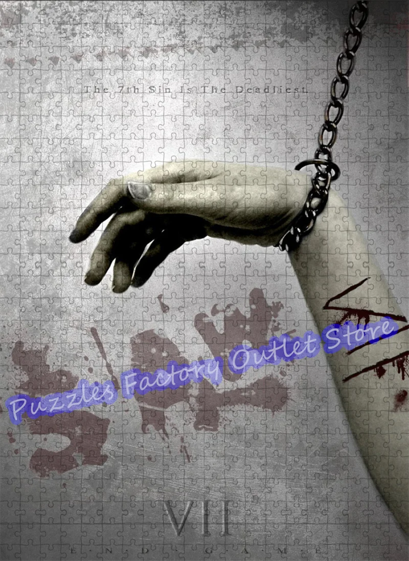 Saw Horror Movies Print Puzzle 300/500/1000 Pieces Game Video Jigsaw Puzzle Educational Decompressed Toys Gifts 3