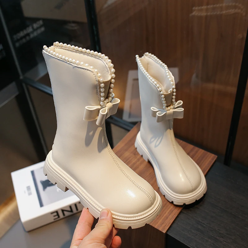 Girls Winter Fleece Boots Non Slip Breathable School Shoes