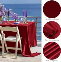 Rectangle Satin Tablecloth Wedding Table Cloth White for Christmas Party Birthday Events Banquet Home Dining Decoration 2
