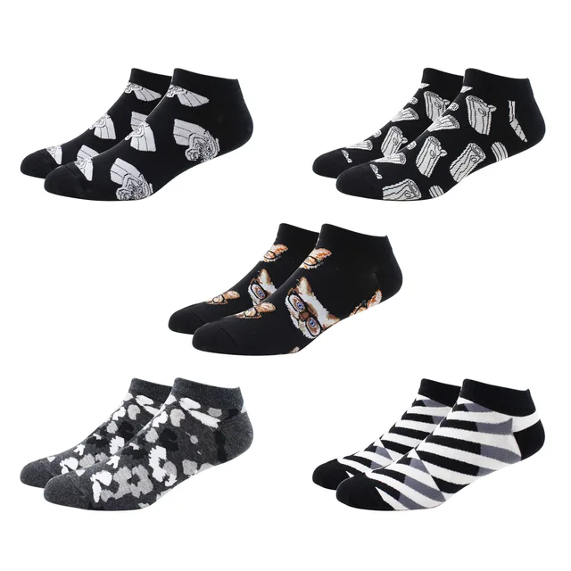 5 Pairs Novelty Funny Casual Ankle Socks Fashion Colorful Harajuku Grid Space Cotton Men Socks Happy Men Socks Size EU39-46 DW009-5 Pairs