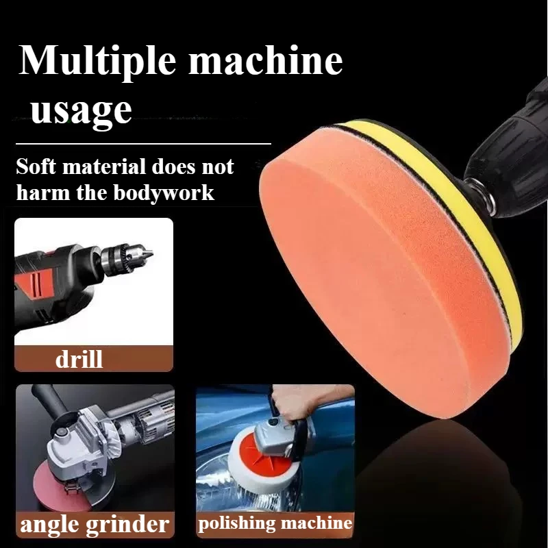 3-7Inch Car Polishing Sponges Kit Detailing Brushes Car Headlight Restoration Polish Pad Abrasive Disc Sponge Foam Pads Polisher 4