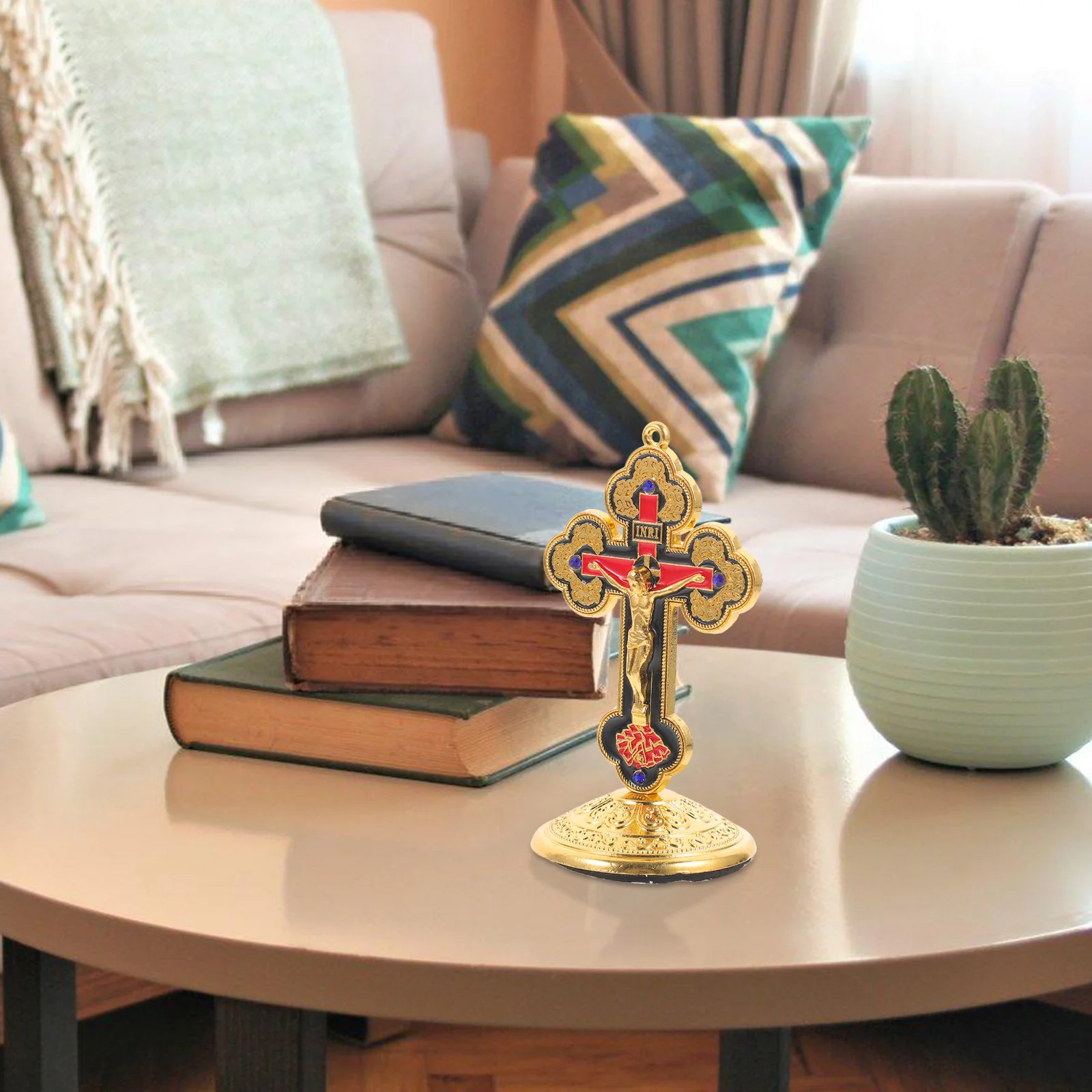 Cross Jesus Statues Figurine Funny Figurines Catholic Desktop Sculpture Western and Sculptures Eastern