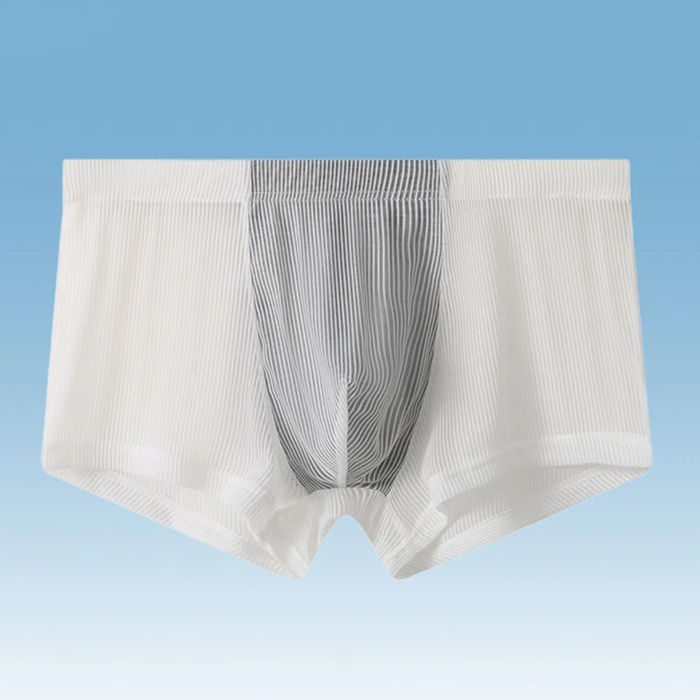 

Men Boxer Briefs Well-looking Underwear Ice Silk Shorts Ultra Thin Panties See Through Bikini Bulge Pouch Jockstrap Underpants