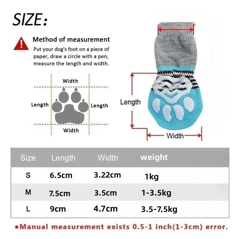 Pet Puppy Dog Shoes Anti-Slip Knitted Socks Small Dogs Cats Shoes Chihuahua Boots for Winter Indoor Wear Slip on Paw Protectors images - 6