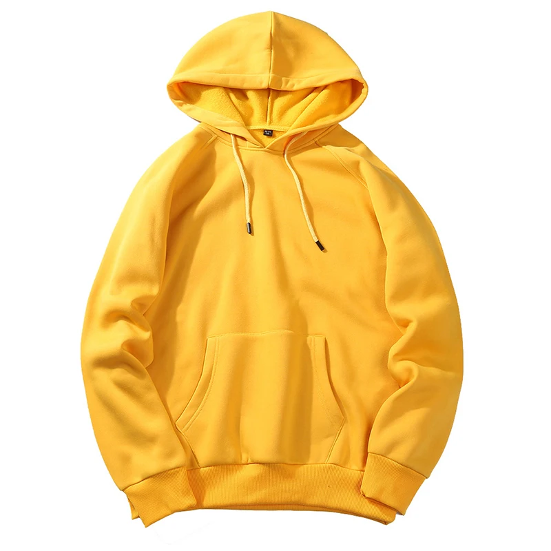 Spring Autumn Loose Casual Solid Color Hoodies Hombre Fashion All-match Pocket Pullover Outwear Male Long Sleeve Simple Top Men