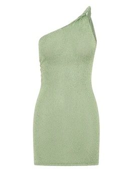 2026 Sexy Knit One Shoulder Halter Neck Beach Mini Women's Holiday Party Dresses Outfit Chic Beachwear Swimsuit Cover Up K265 5