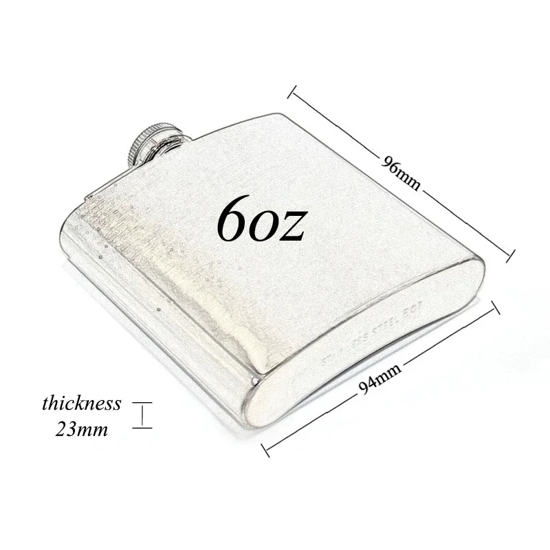 6oz Matte Black Hip Flask With Funnel Pocket Hip Flask Stainless Steel Leak-Proof Alcohol Whiskey Wine Pot Hip Flask Drinkware