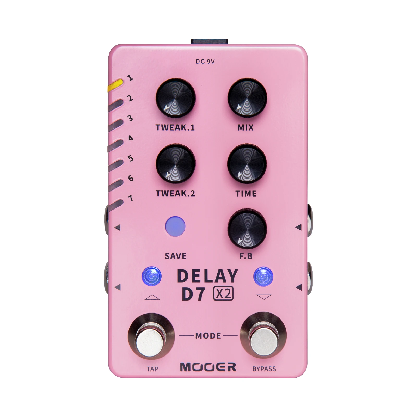 

MOOER D7 Delay X2 Effect Pedal 14 Built-in Stereo Delay Effects Dual Footswitch Stereo Delay Guitar Pedal Effect with Tweak Knob