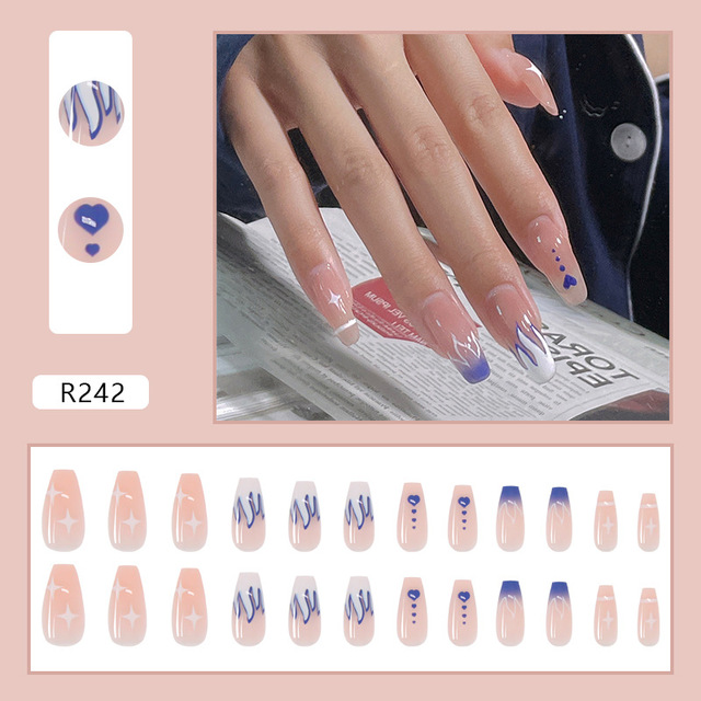 Checkerboard Fake Nails Press on False with Designs Set Fashion Save Time Wearable Manicure Patch False Nails With Glue