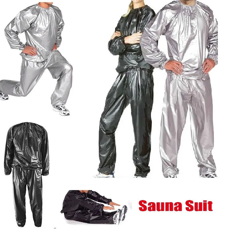 Heavy Duty Sweat Suit Sauna Exercise Gym Fitness Weight Loss Anti-Rip M-3XL sports suit