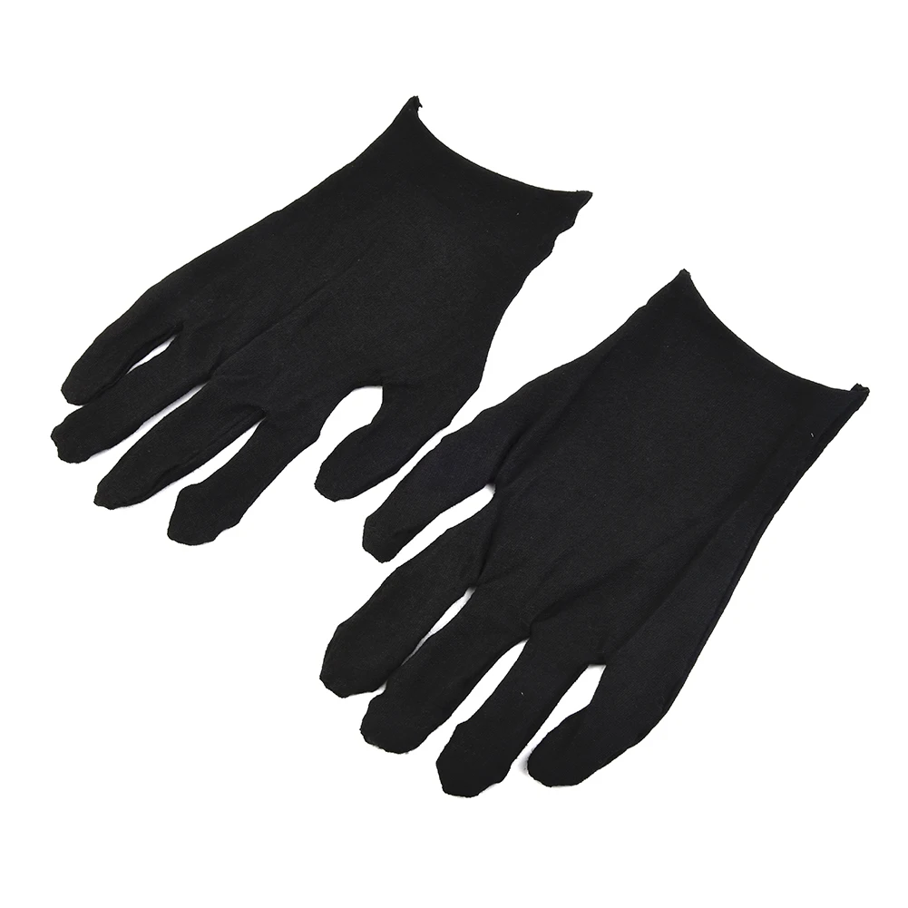 12 Pairs Black Cotton Gloves Soft Large Sensitive Cleaning Dry Moisturizing Hand Protection Household Protective Gloves Kitchen images - 6