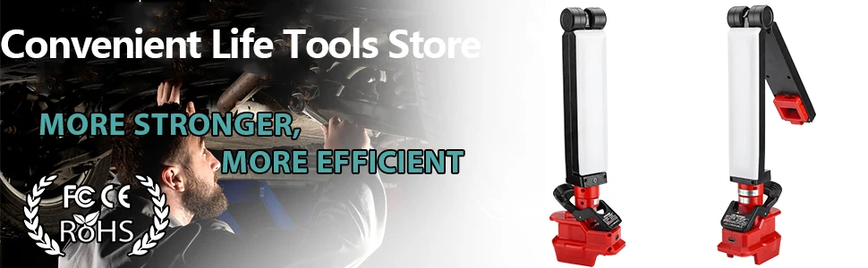 Cordless LED Work Light for Milwaukee M18 18V Battery 30W 2400LM Flood Light Out