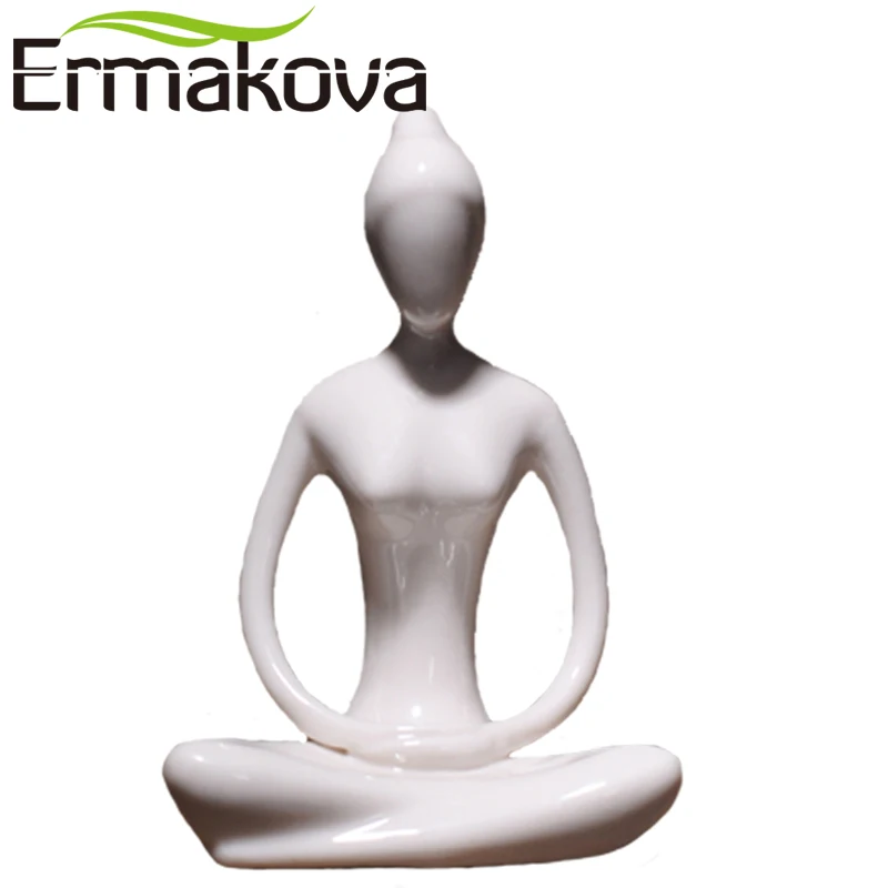 Ornament Crafts 12 Styles Abstract Art Ceramic Yoga Poses Figurine Porcelain Lady Figure Statue Home Yoga Studio Decor Ornament Miniature Figurines Miniature Ornament