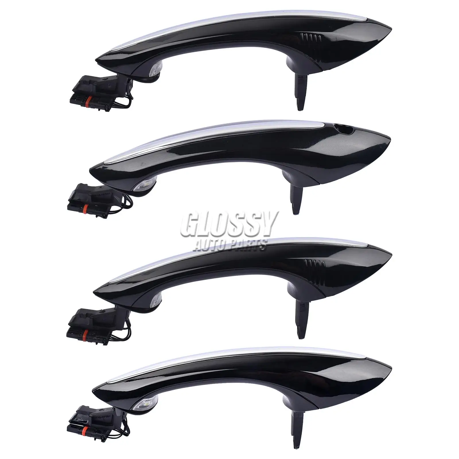 AP03 4 PCS 블랙 전면 후면 우측 도어 핸들 BMW F07 F10 F11 F06 F12 F13 F01 F02 F03 F04