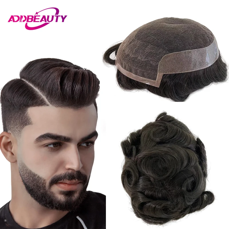 Protesi Capillare Uomo HD Lace, Sistema di Capelli Naturali, Parrucchino Topper HD Lace PU, Parrucca Uomo in Capelli Umani Indiani, Parrucche per la Linea del Capello - immagine 2