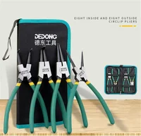 4Pcs 7'' Long Nose Plier Staight Snap Ring Remover Set With Storage Bag Circlip Pliers Bent Plier Inner Outer Retaining 1
