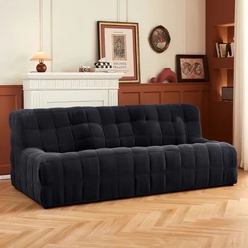 Vacuum compression sofa living room small apartment medium ancient style Deer Island corduroy caterpillar lazy leisure double so