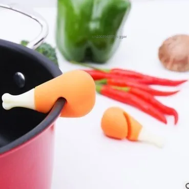 Pot lid rack cute silicone pot lid anti-spill rack heat-resistant anti-overflow stoppers pot cover lifter holder creative kitchen fun gadget