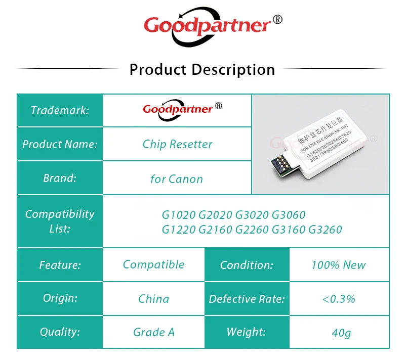 MC-G02 Maintenance Chip Resetter for CANON G1020 G G3020 G3060 G1220 G2160 G2260 G3160 G3260 G540 G550 G570 G620 G640 G650 maintenance chip resetter