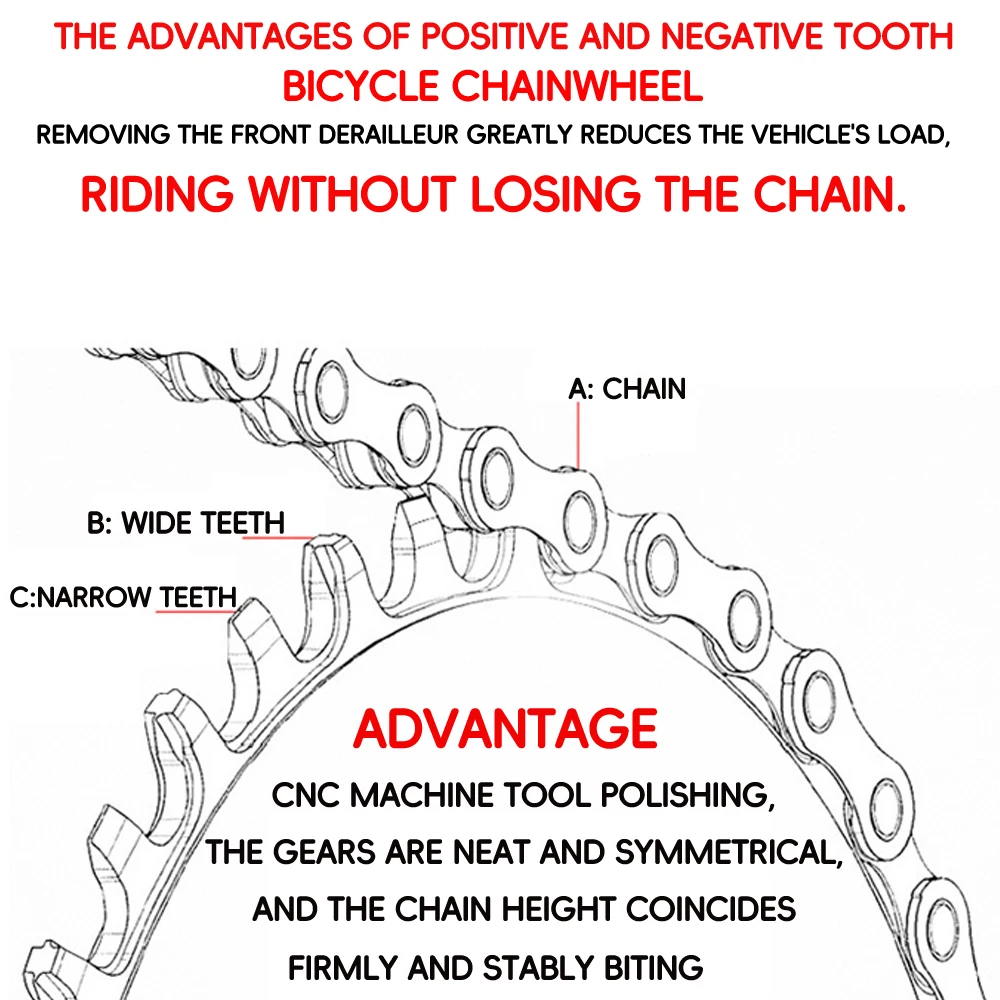 MOTSUV- 104 BCD 32T/34T/36T/38T Oval Round Bicycle Chainring MTB Bike Parts Light Star Ring for Shimano Series 104BCD Accessory bike chainring