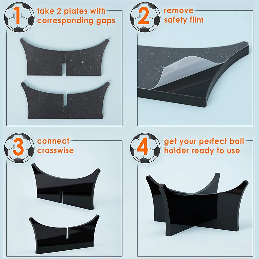 Acrylic Ball Holder Basketball Display Stand Football Volleyball Soccer Display Stand Triangle Rack Sports Ball Storage Bracket 3