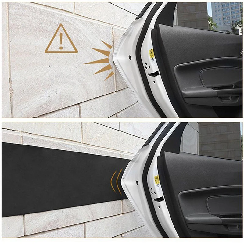 Protector de goma para puerta de coche, tiras adhesivas para garaje de parachoques, estacionamiento, 250X20cm