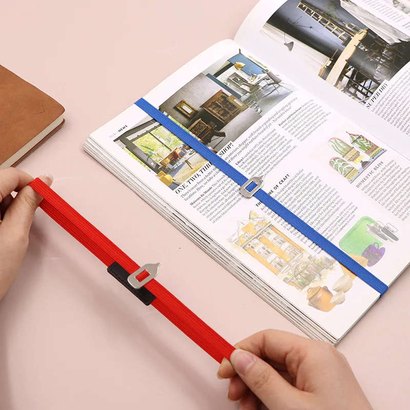 2 Cinghie Elastiche Per Agenda E Quaderni – 26cm Rosa, Segnalibri E Fascette Portaoggetti