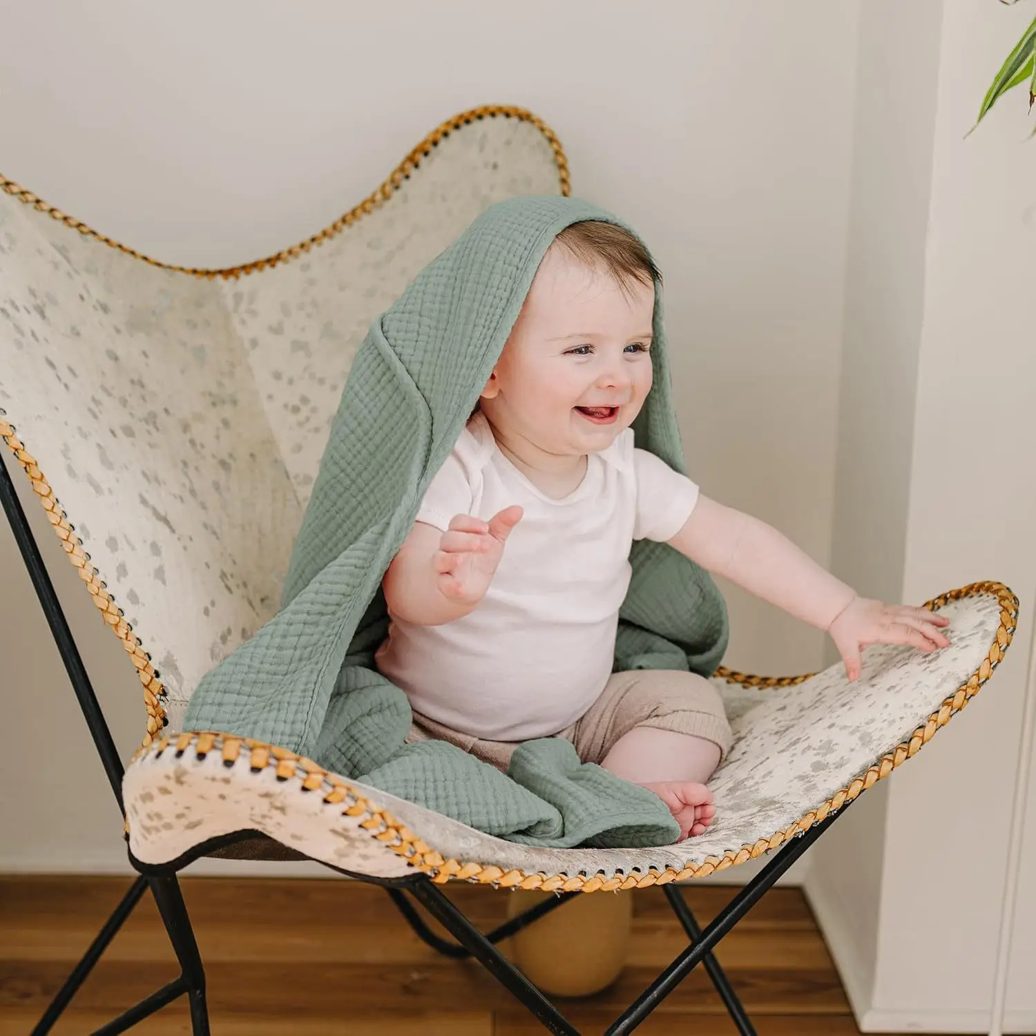 Muslin Hooded Baby Towels Cotton Ultra-Soft & Absorbent Baby Bath Towels with Hood for Newborn & Infant Newborn Kids Bedding