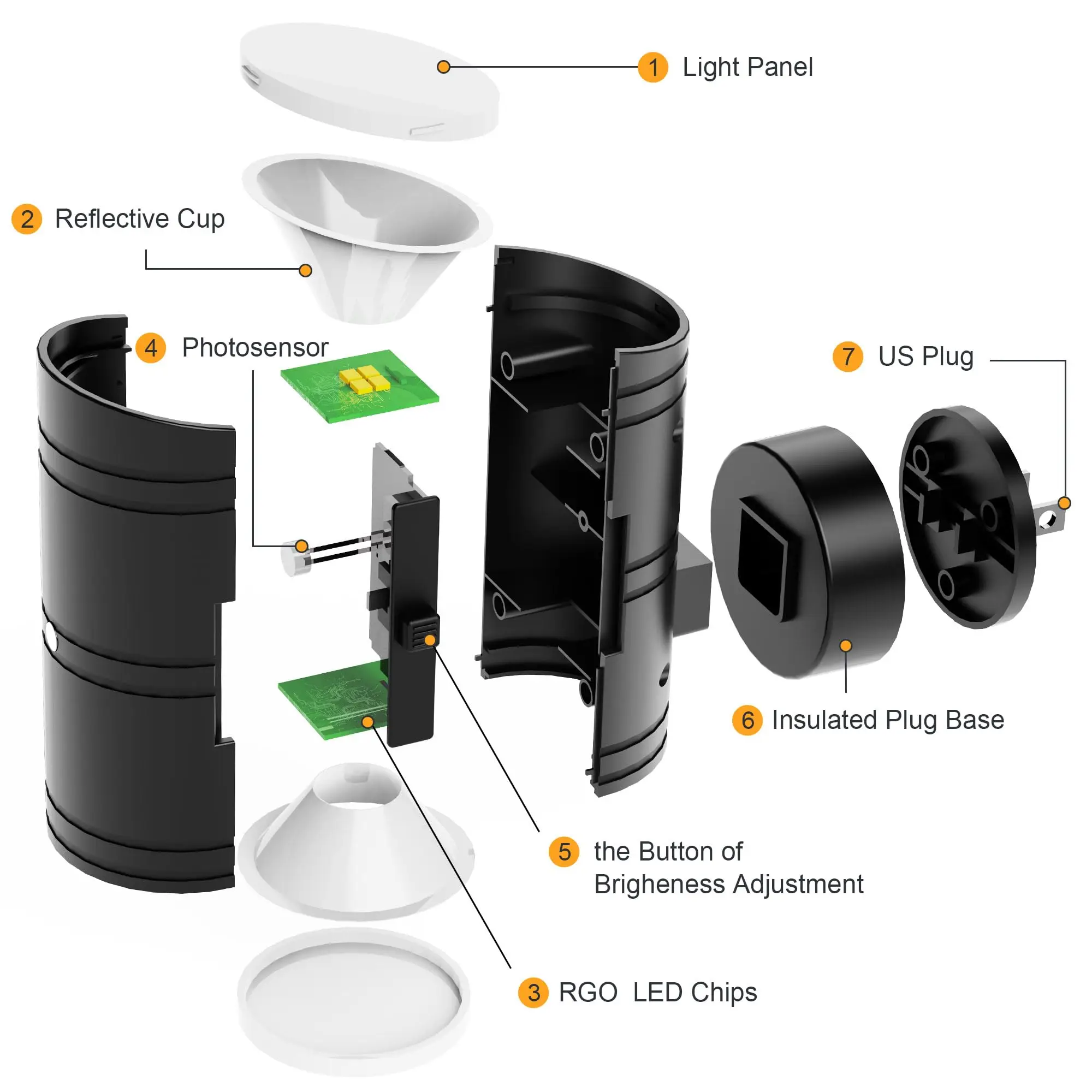 LED Night Light Plug in Modern Night Light US Plug into wall lamp Dusk to Dawn Sensor Adjustable Brightness Dimmable for Bedroom 6