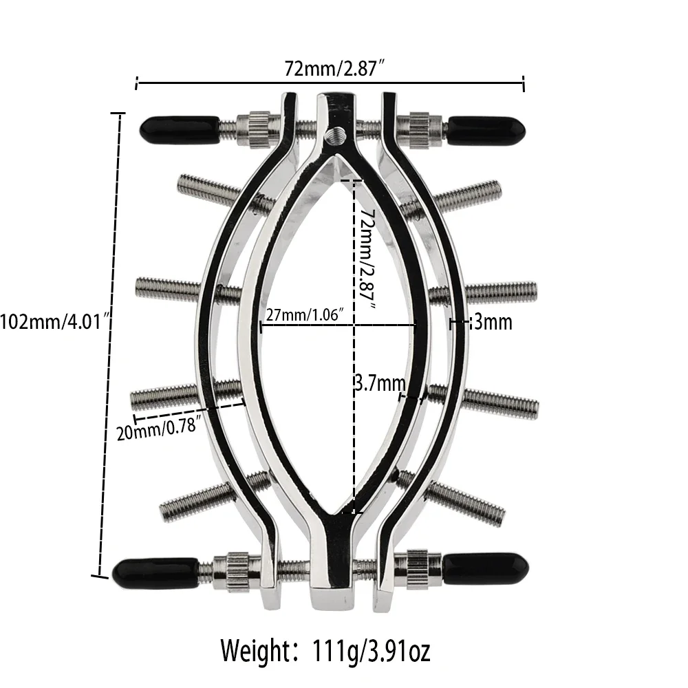 Stianless Steel Pussy Clamp Spikes Labial Clamp Vaginal Expander Speculum Clitoris G-spot Flirt Fetish Bdsm Sex Toy Women
