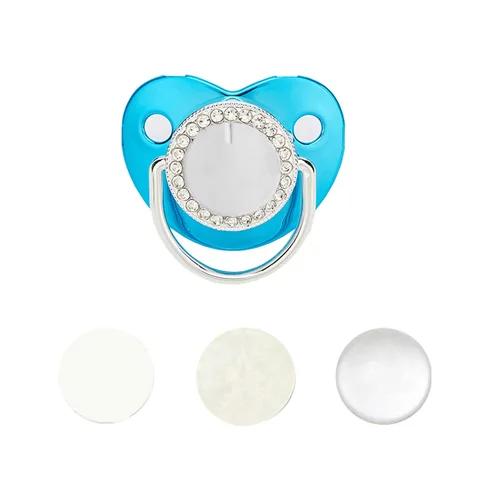 Blank Baby Pacifier Rhinestone Silicone Infant Nipple Teether Baby Shower Gifts BPA Free Baby Soother Dummy For 0-24M