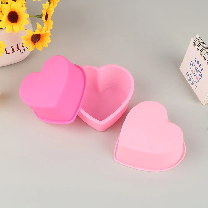 NEW Cute 3 Inch 8cm Heart Mousse Chocolate Soap Mold Silicone Cake Molds Cake Decorations Bakeware Baking Pan