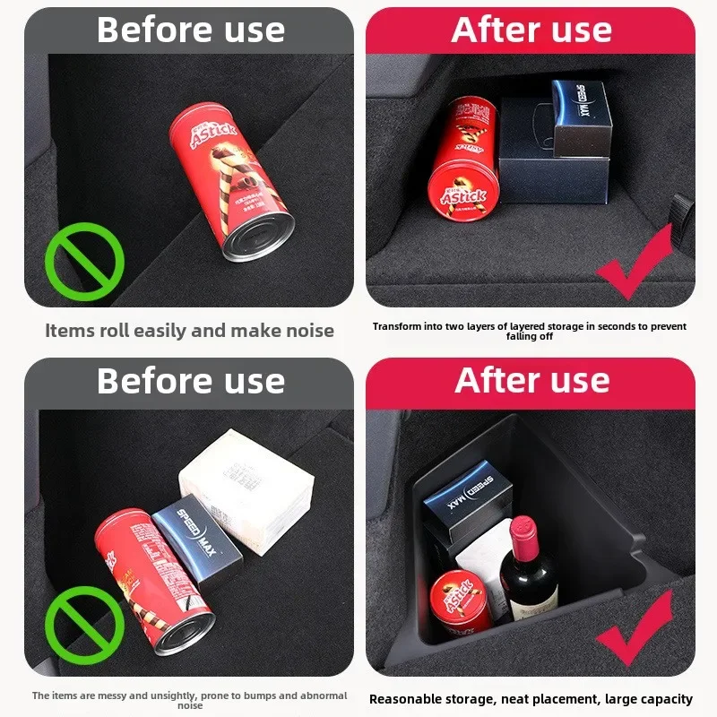 AutoQi For 2020-2024 Tesla Model Y Trunk Organizer, Model Y Trunk Insert Cargo - View #2