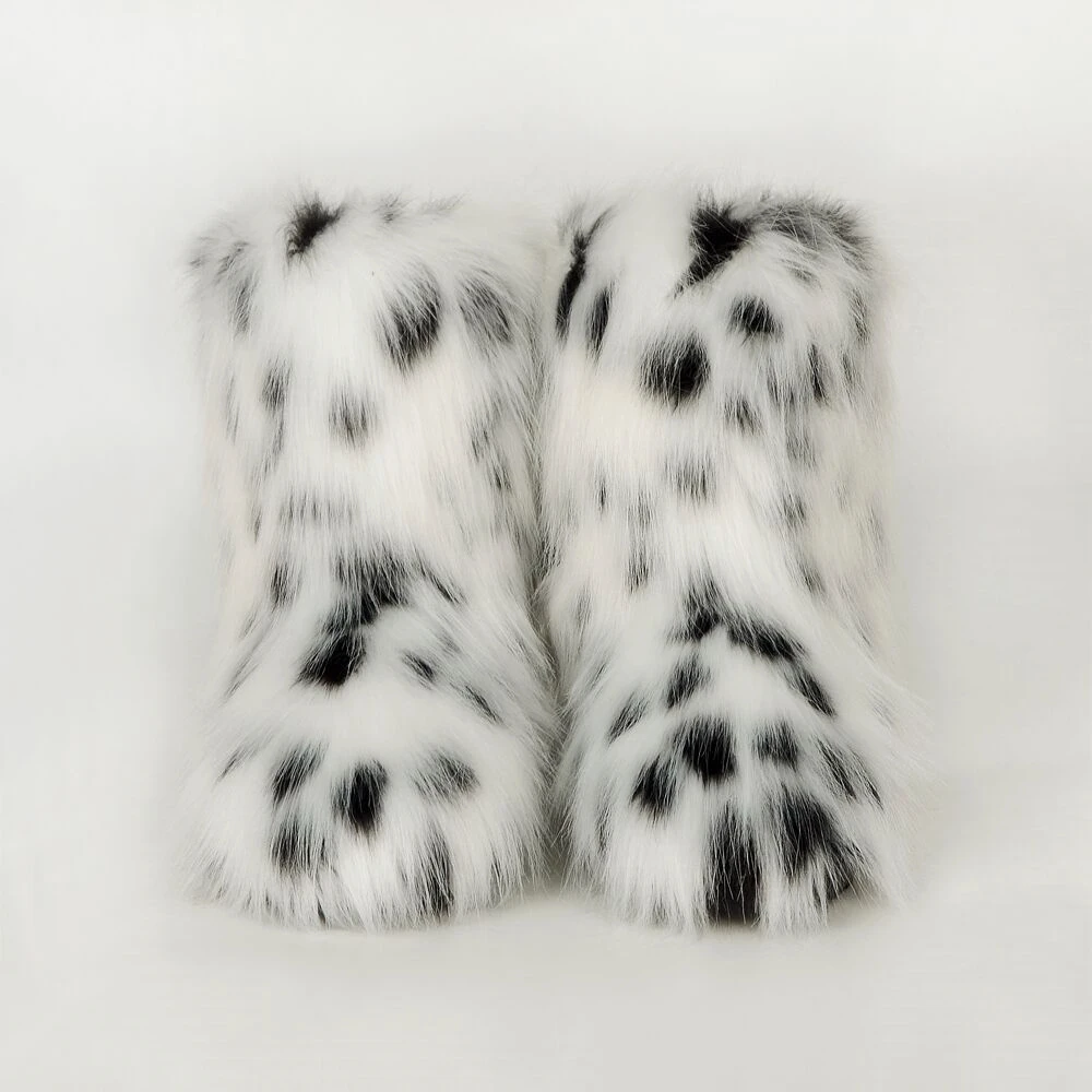 thumbnail image 1 of Botas de invierno para mujer, botas de piel sintética de zorro esponjosas para invierno, botas de nieve cálidas de felpa para mujer, calzado de lujo, botas de piel peludas para niñas, moda, 1 of 5