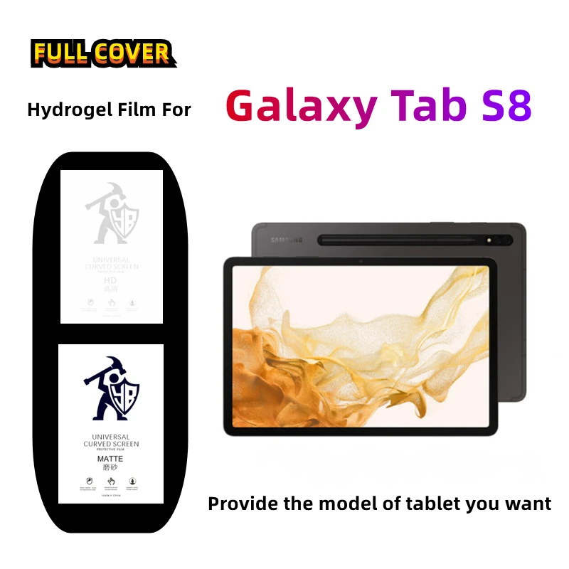 

2 шт. матовая Гидрогелевая пленка для Samsung Galaxy Tab S8 HD, протектор экрана для Galaxy Tab S8, матовая защитная пленка, прозрачная
