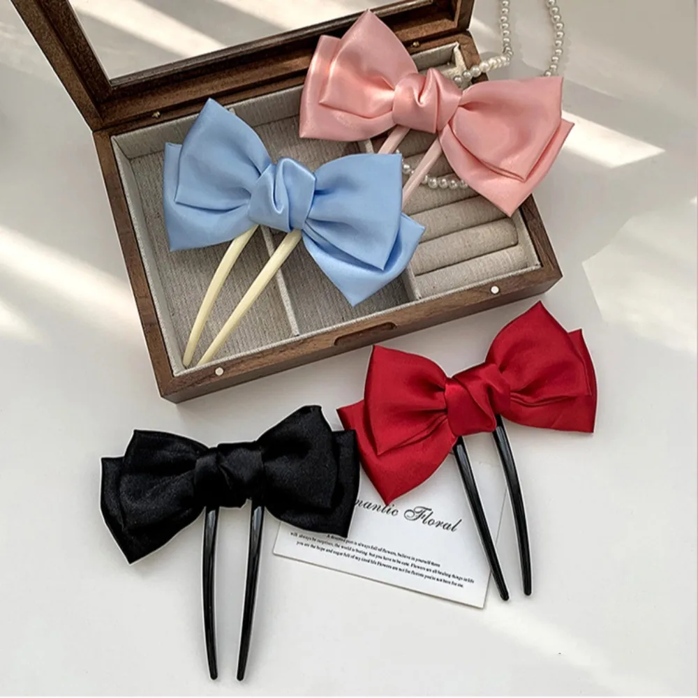 

U-образная шпилька для волос с милым бантом для женщин и девушек, шпилька для волос в китайском стиле Hanfu, повседневные аксессуары для волос