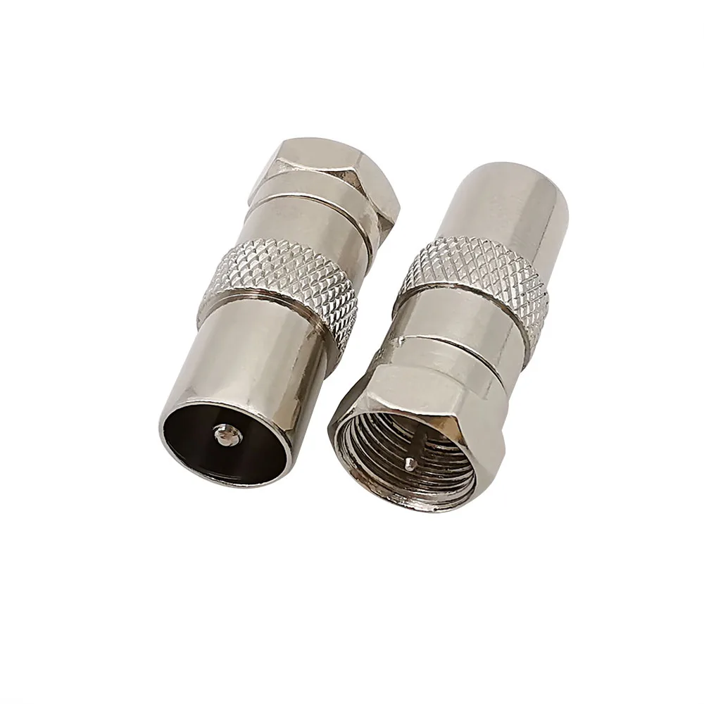 2/5 Stück F auf TV-Antennenkabel-Adapter, RF-Koaxialstecker, F auf TV-Konverter für IEC PAL DVB-T – Detail 2