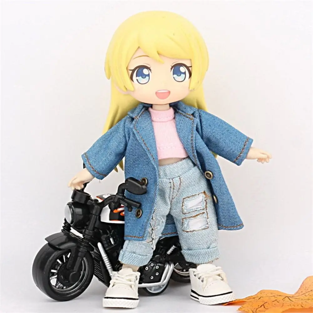 DIY Cool Jackets Doll Coat Jackets Long Coat Handmade OB11 Windbreaker Coat Dress Up Decoration Doll Clothes Doll Accessories