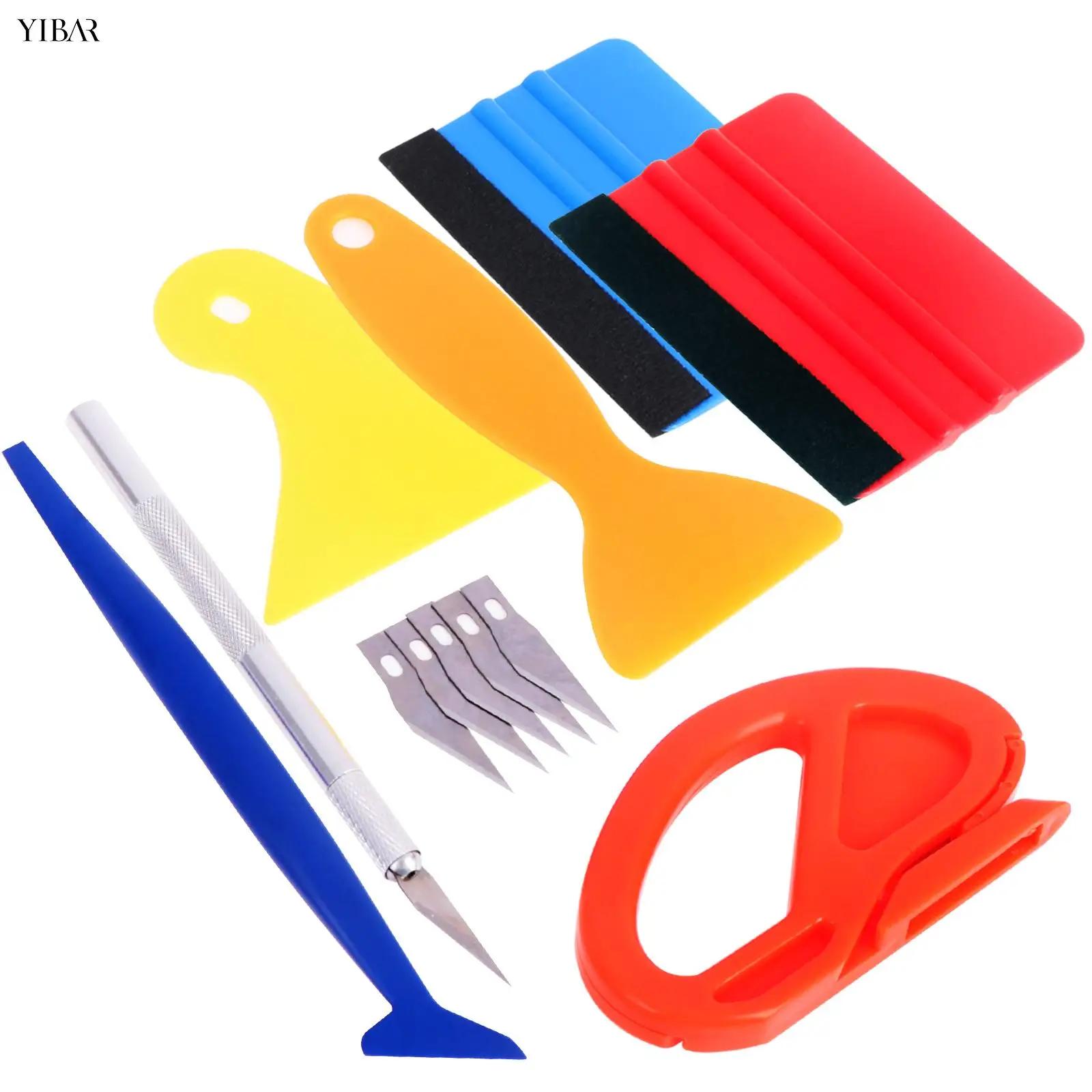 Car Film Wrap Tool Kit Squeegee Set Vinyl Scraper Cutter for Vehicle Window Tint Car Accessories Wrapping Tools Vinyl Spatula car wrapping tools,vinyl squeegee,window tinting squeegee,automotive film tools,scraper tool kit