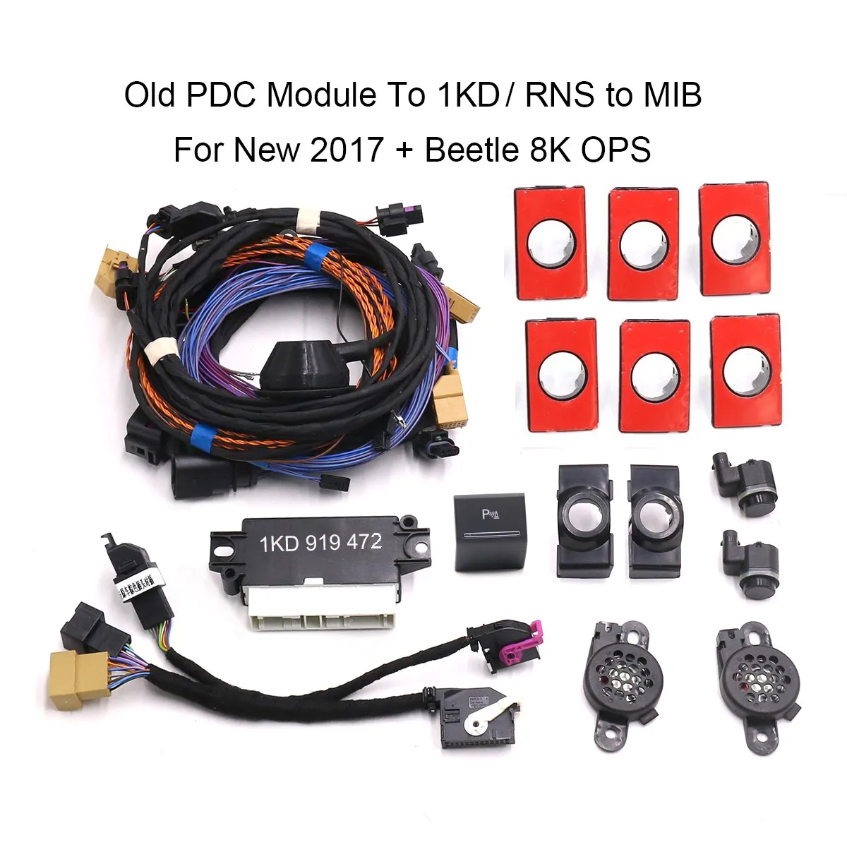 

Обновленный старый модуль PDC для нового 2017 + Beetle, до 1KD / RNS к пилоту MIB Park, 8 датчиков движения спереди и сзади, 8K парковочный PDC OPS
