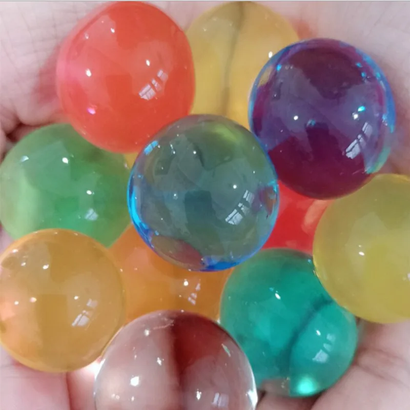 100pcs/lot Large Hydrogel Pearl Shaped Big 3-4cm Crystal Soil Water Beads Mud Grow Ball Wedding Growing Bulbs Home Decor