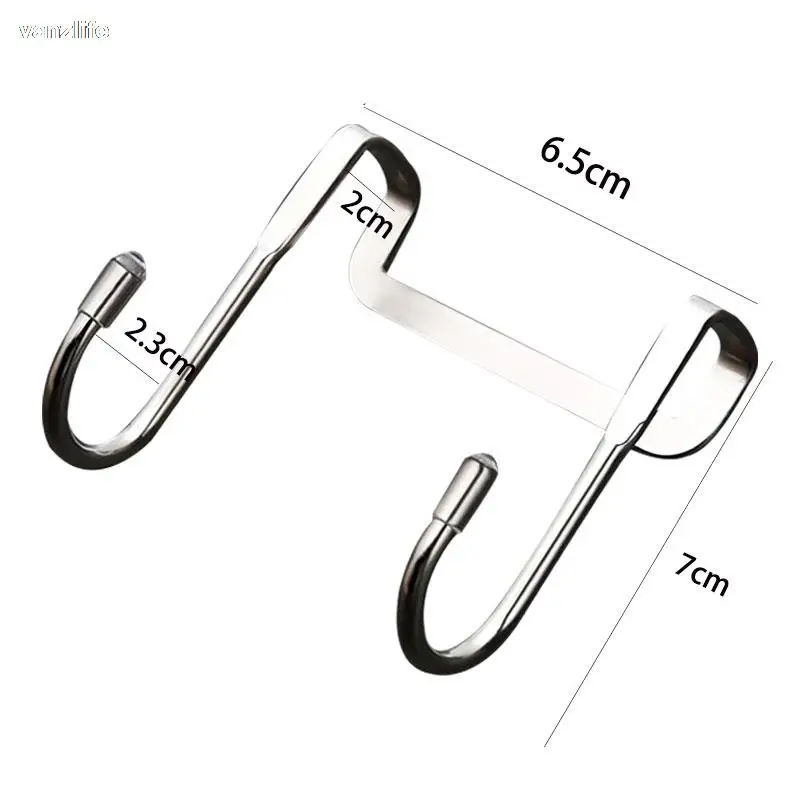 Vanzlife Stainless Steel Free punching Cabinet Door back hooks no trace S-type door hanger coat cowel double small hooks