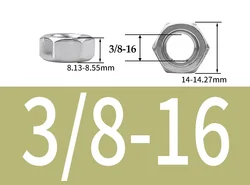 Premium Stainless Steel Hexagon Nuts - Coarse & Fine Thread, Various Sizes (10pcs  3 8 - 16)