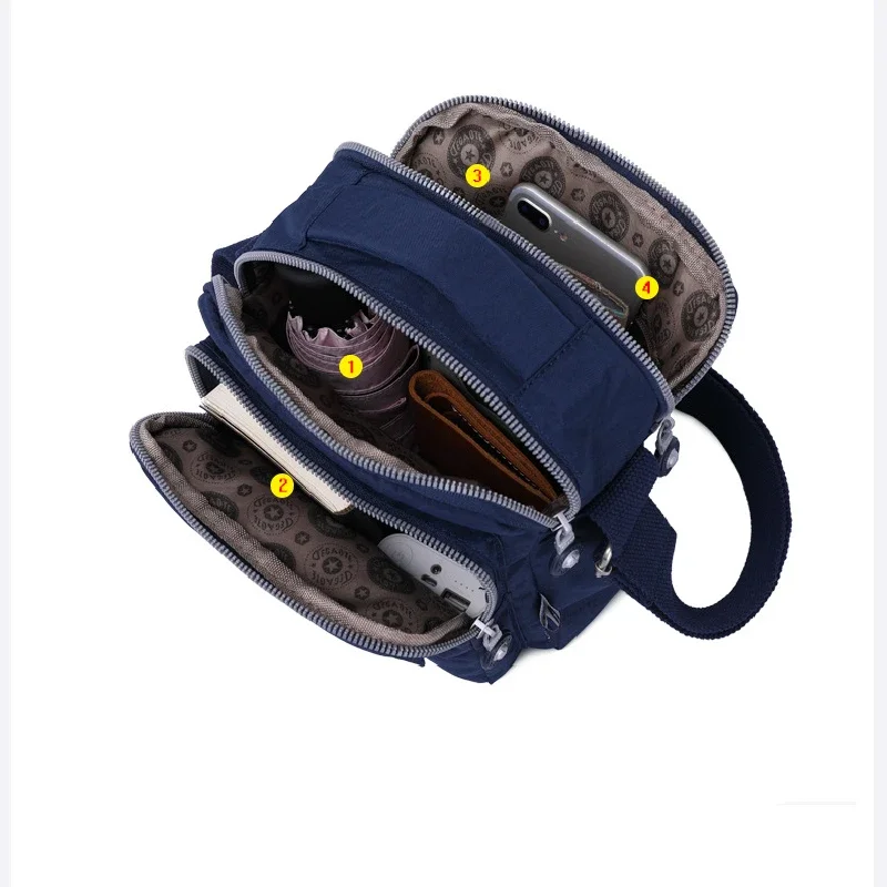 Nylon Messenger Shoulder Bag for Men and Women
