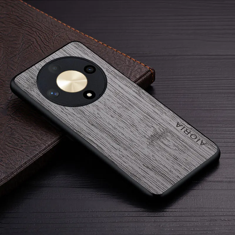 Luxury Bamboo Wood Pattern Leather Case Cover for Honor Magic 6 Lite Pro